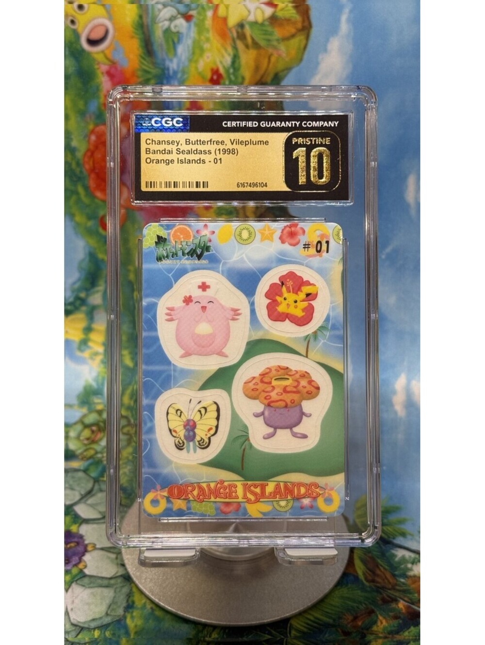 Chansey Butterfree Vileplume Pokémon Bandai Sealdass Orange Islands 1998 CGC 10P